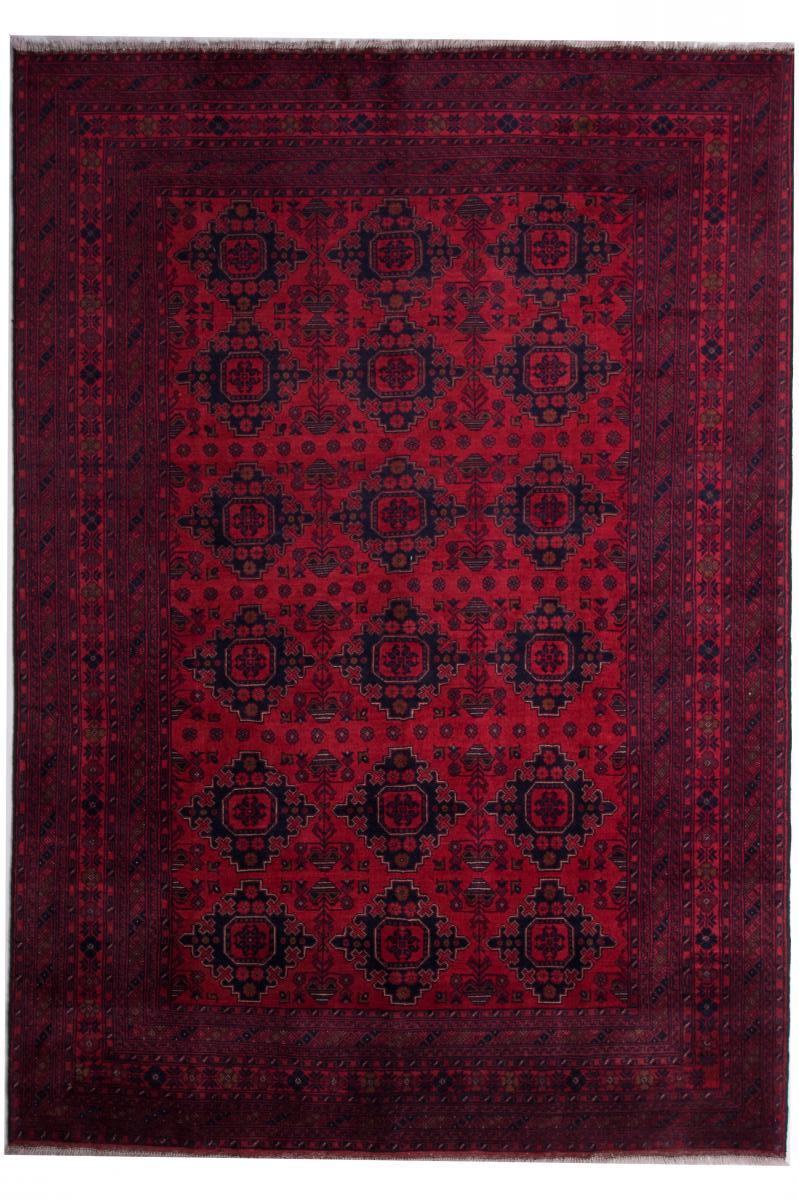 Afghan Belgique Khal Mohammadi Carpet Hand Knotted 150x200 Brown Geometric 